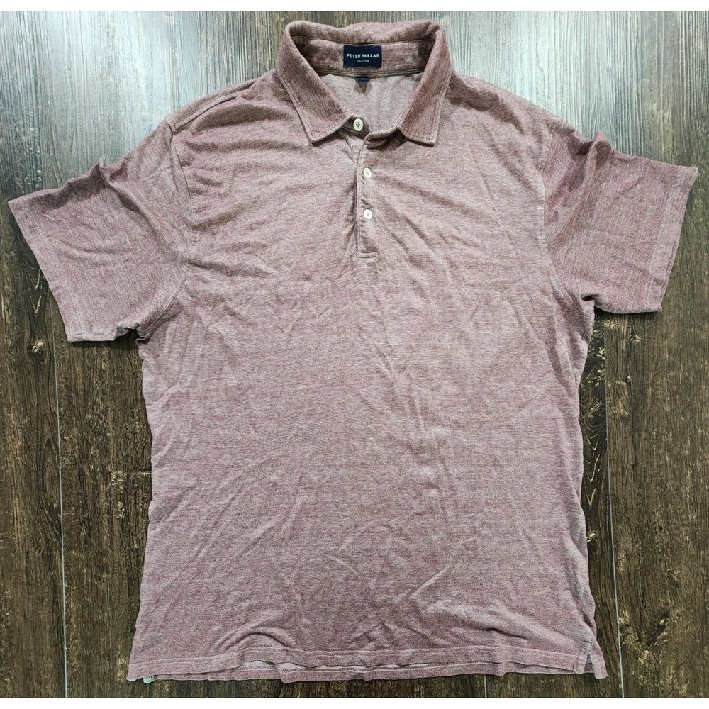 Peter Millar Mens XLHeather Golf Polo Shirt‎ Small Stripes